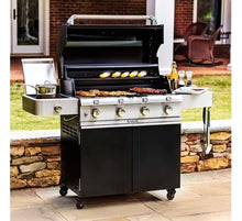 Load image into Gallery viewer, Saber Deluxe Black 4-Burner Gas Grill